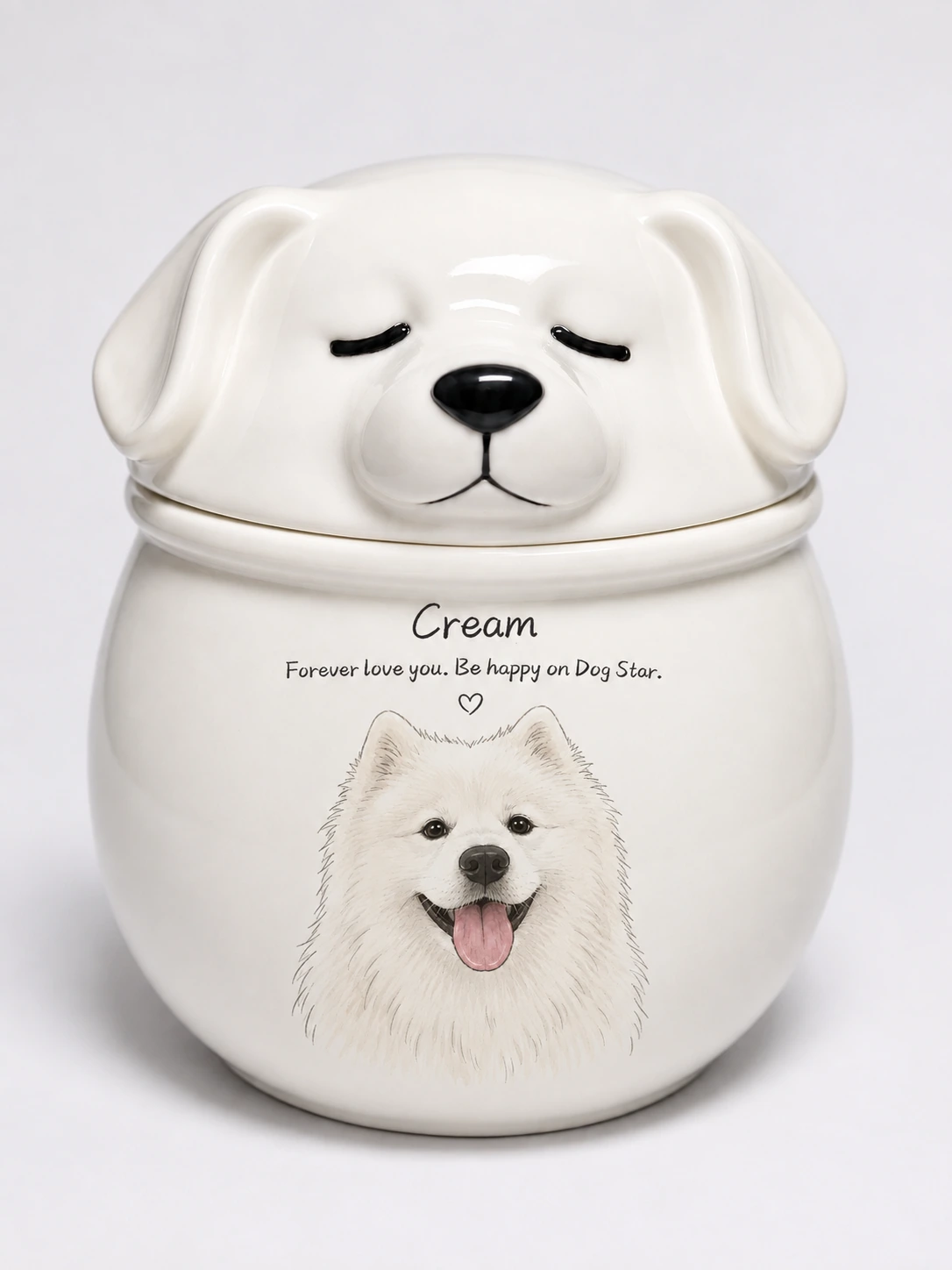 Cream original white dog memorial