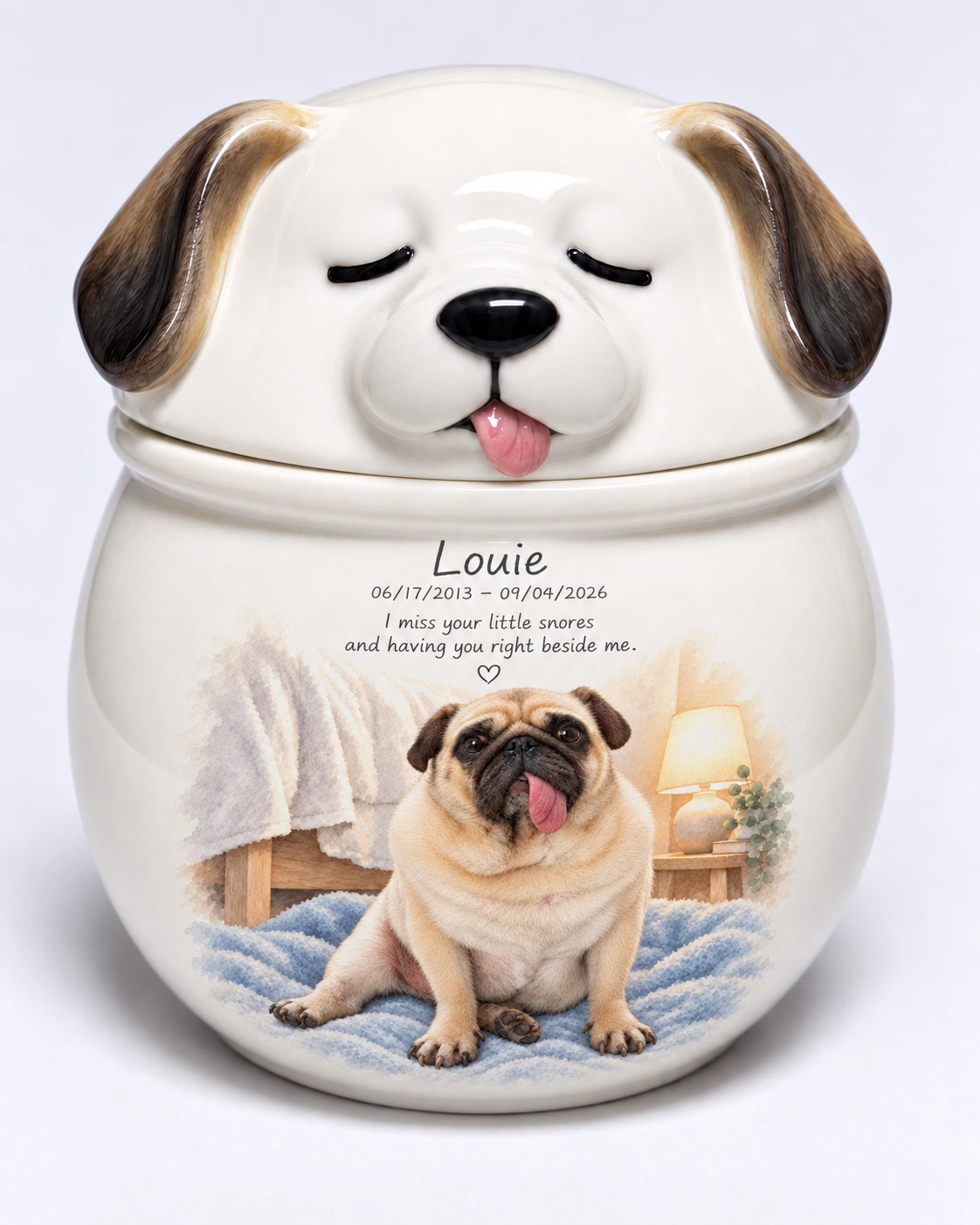 Louie personalized ceramic memorial